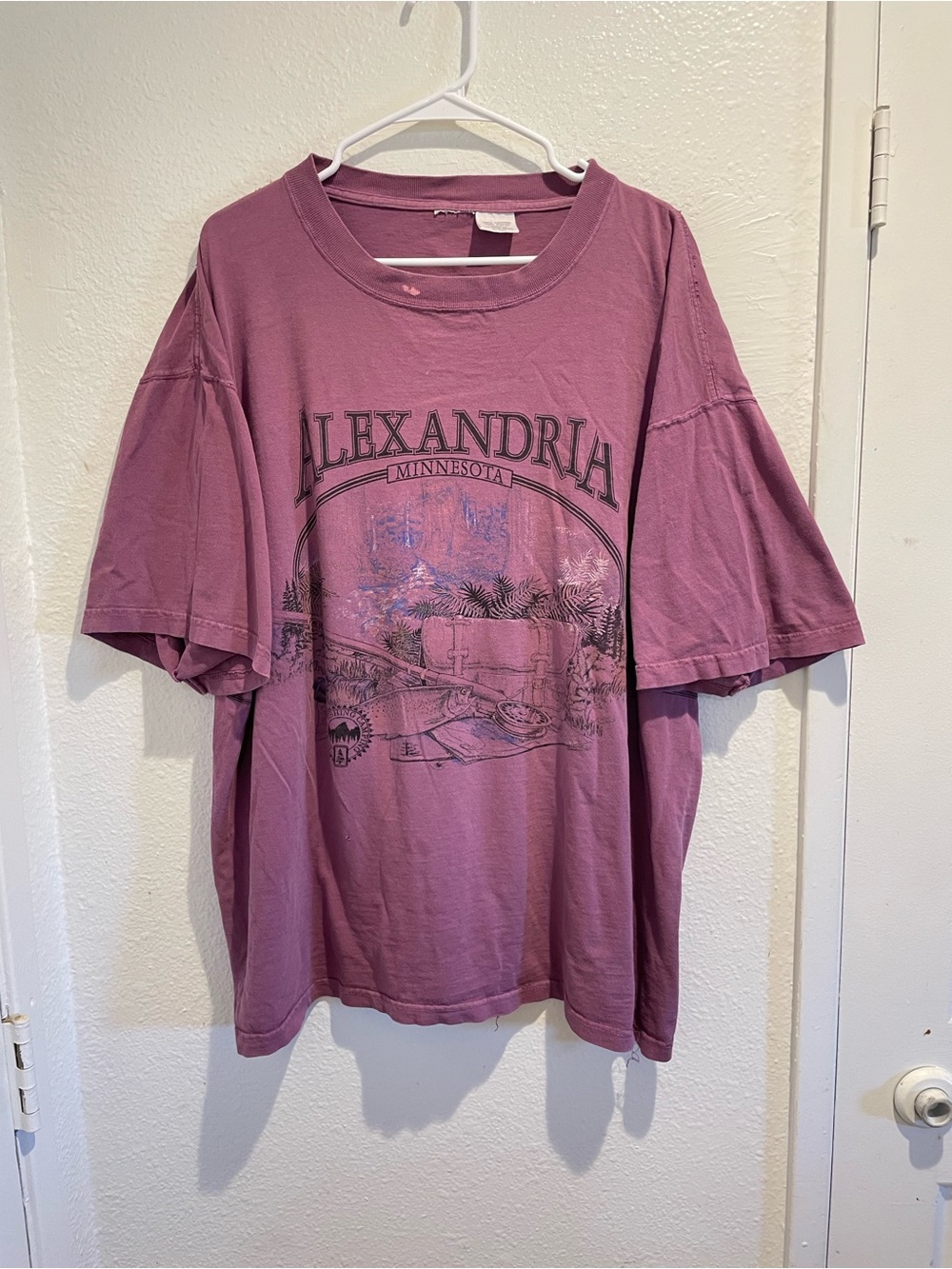 Vintage Bay Island Alexandria Minnesota Double Sided Purple Souvenir Tee XL